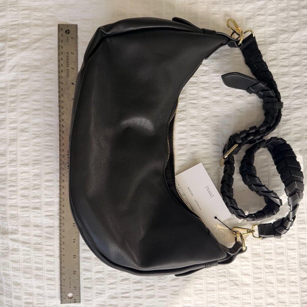 NWT Jules Kae shoulder/crossbody/hobo bag in black vegan leather - Picture 10 of 12